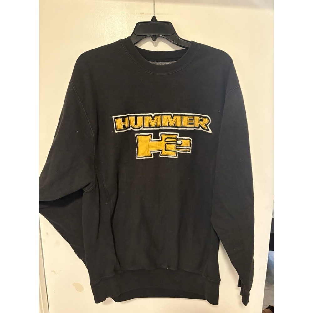 GM Hummer H2 Heavy Black Men's Pullover Crew Sweatshirt Steve & Barry Size L
